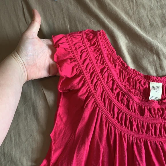 We The free Rayon Hot Pink Top size L - Picture 3 of 5